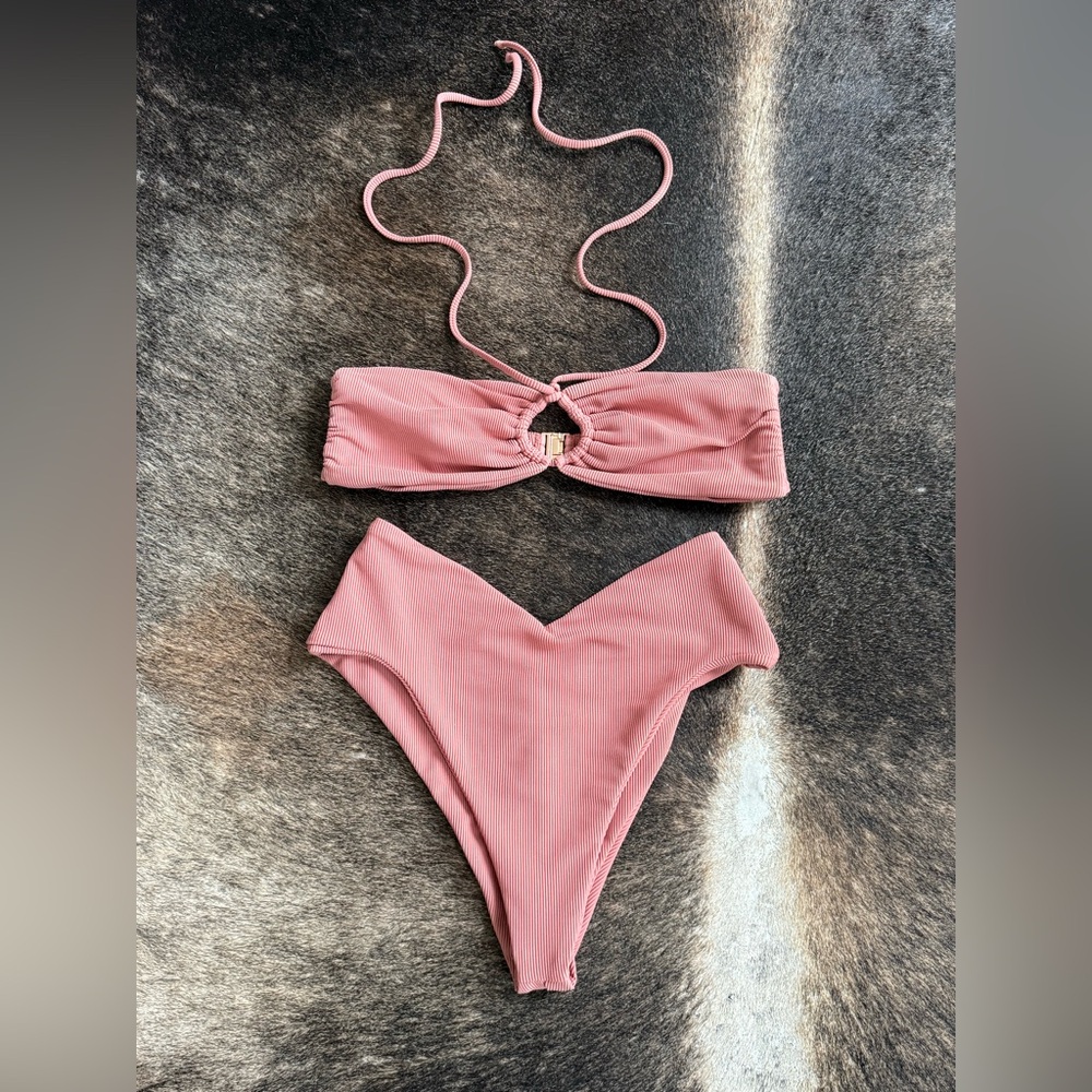 Skatie Ribbed Bikini in “Rosette”